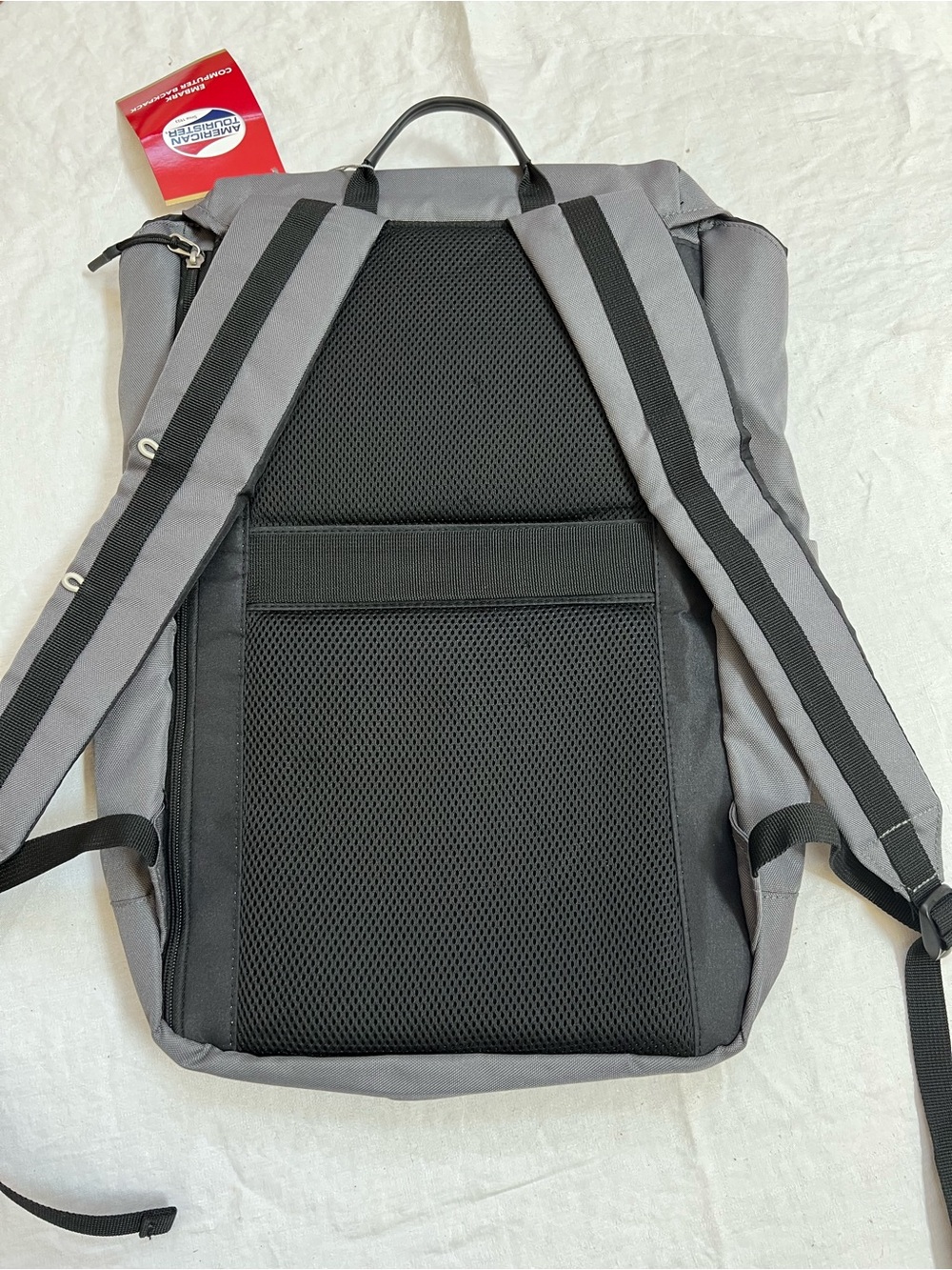 American Tourister EMBARK Computer Backpack "Ebay" Monogram NWT 18" Gray - Picture 3 of 10